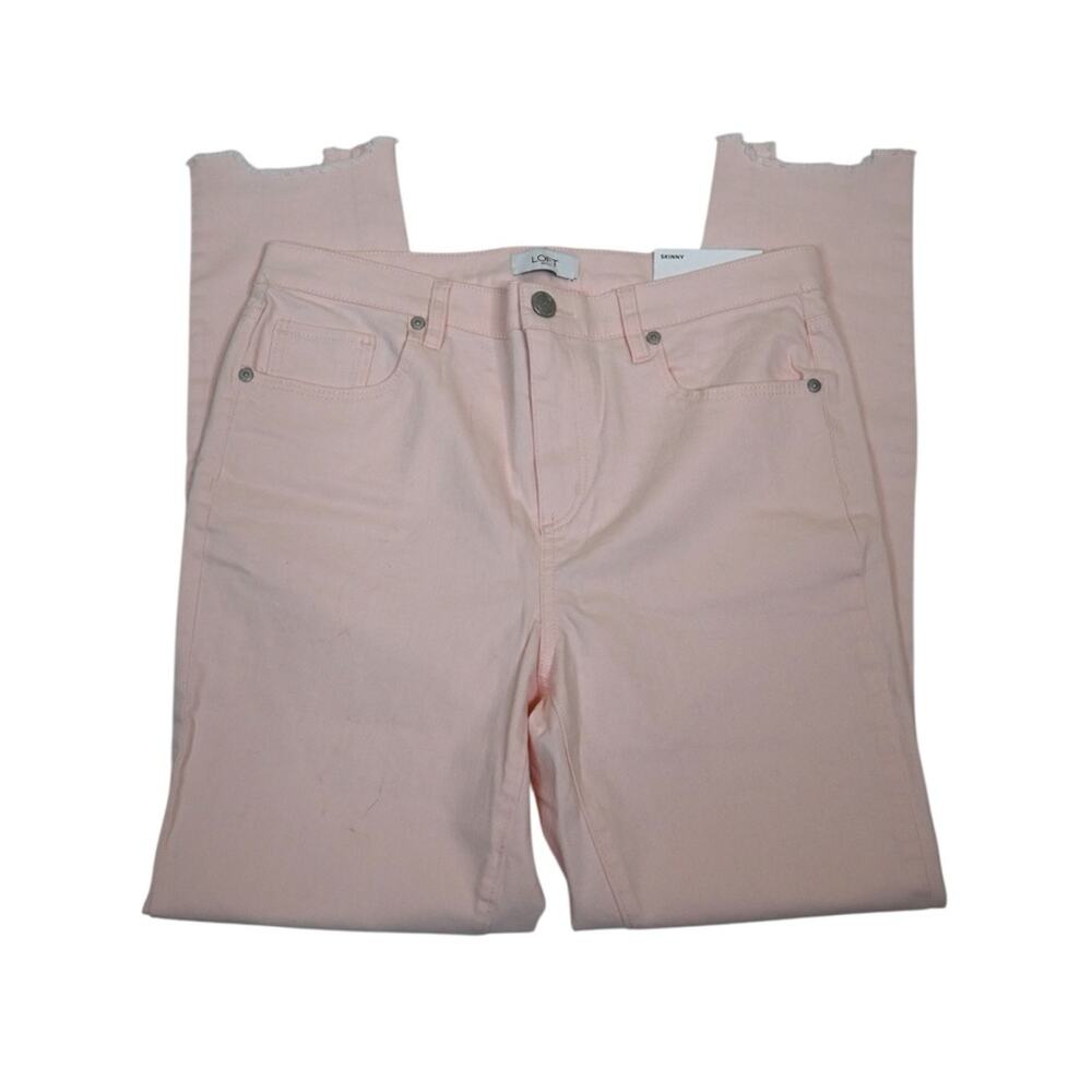 LOFT Womens 10 Mid Rise Pale Pink Skinny Jean NEW - Picture 4 of 12